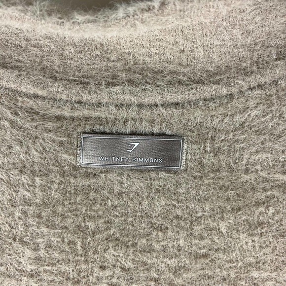 Gymshark x Whitney Simmons Eyelash Knit Jacket Tan Women's Small Full Zip - Picture 6 of 7